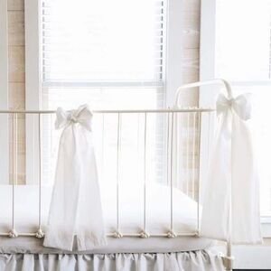 White Large Crib Bows - Set of 2